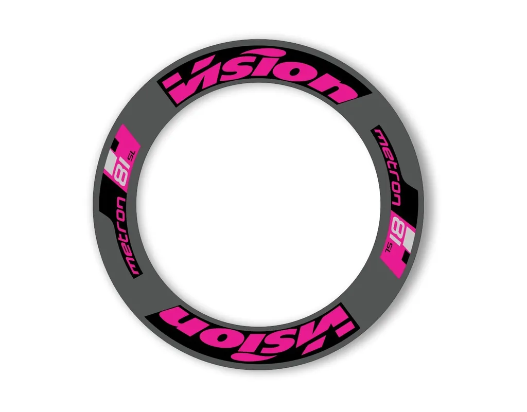 Vision Metron 2019 M81 81 88 Road Bike Wheel Decal Sticker Adhesive Set Pink - 1