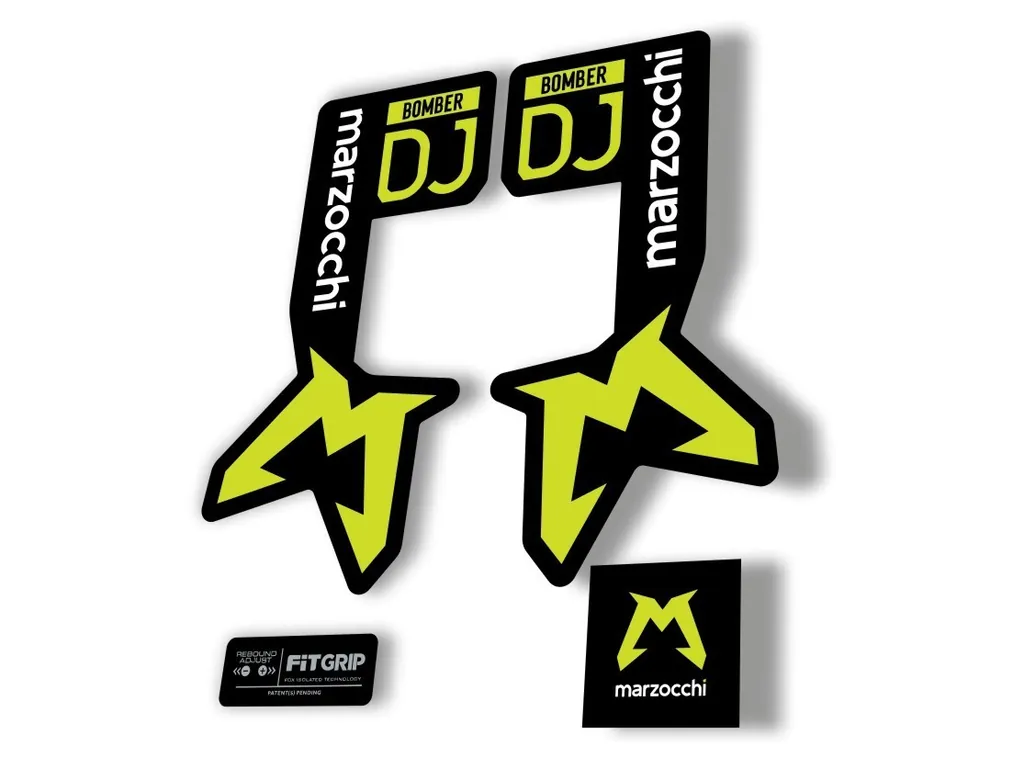 Marzocchi Bomber DJ 2025 Fork Suspension Sticker Decal KitAdhesive Lime Green - 1