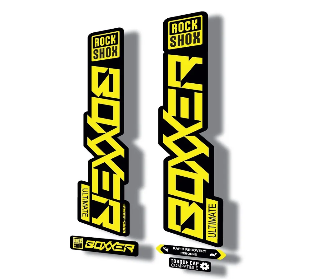 Rock Shox BOXXER 2020 ULTIMATE Mountain Bike Cycling Decal Adhesive Yellow - 1