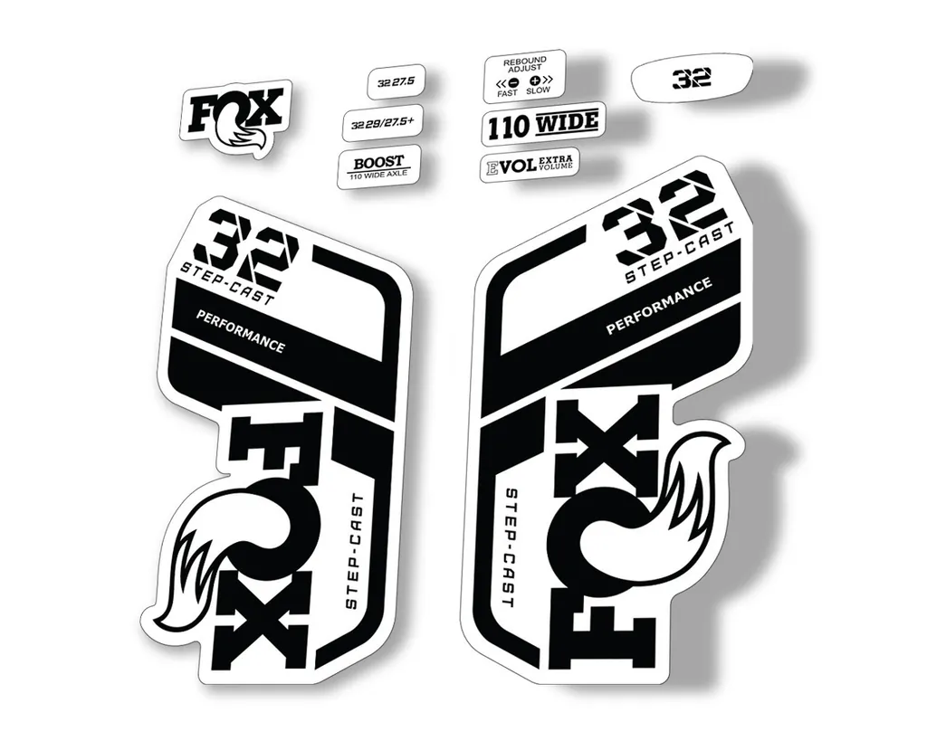FOX 32 Step Cast Perf. 2021 Factory Fork Decals Suspension Sticker Black - 1