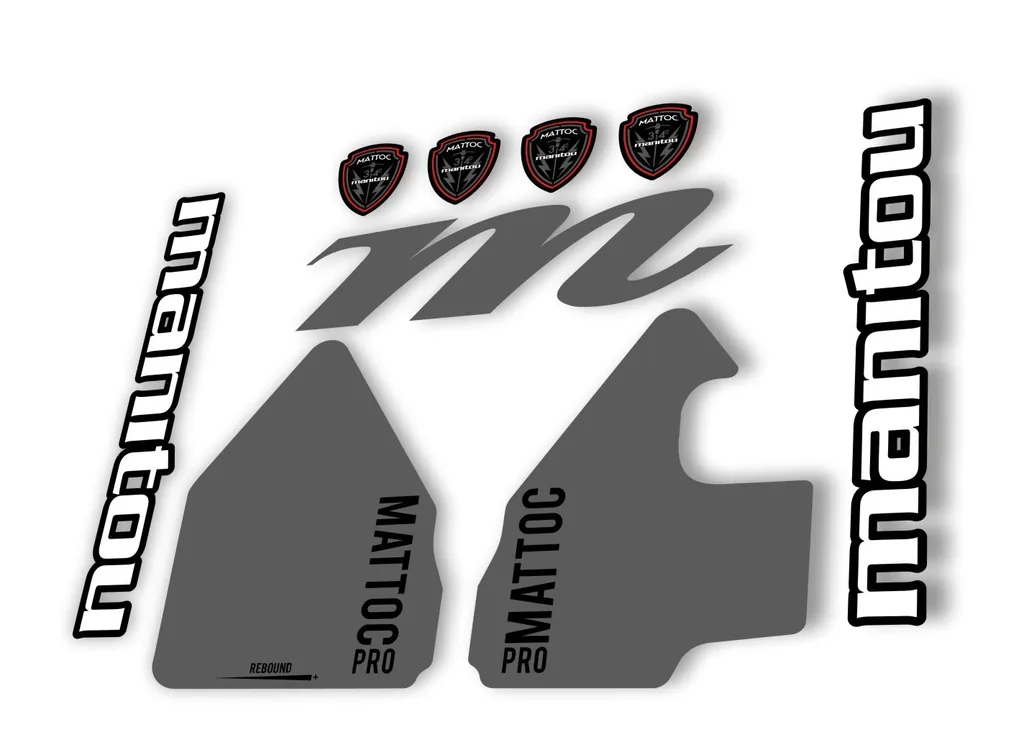 Manitou Mattoc Pro 2017 Fork Suspension Decal Kit Sticker Set Gray - 1