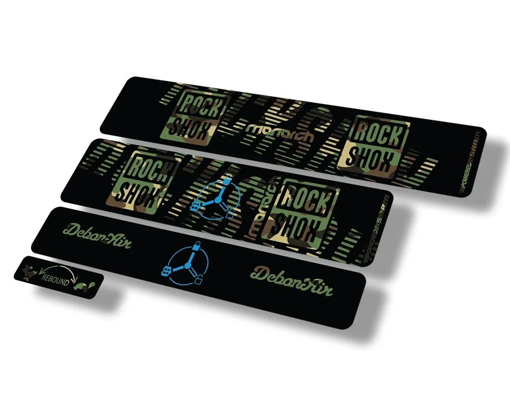 Rock Shox MONARCH 2020 RT3 Rear Shock Decal Sticker Adhesive Set Camo - 1