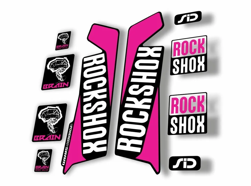 Rock Shox SID Brain 2016-17 Mountain Bike Cycling Decal Sticker Adhesive Pink - 1