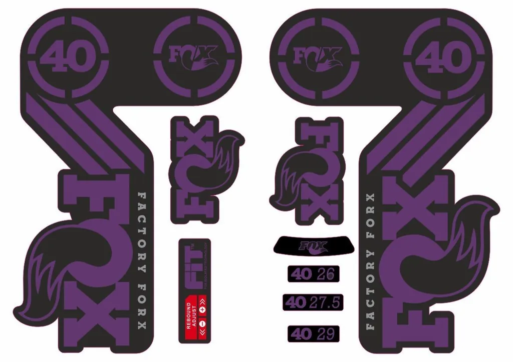 FOX 40 Heritage 2015 Fork Suspension Factory Decal Sticker Adhesive Purple - 1