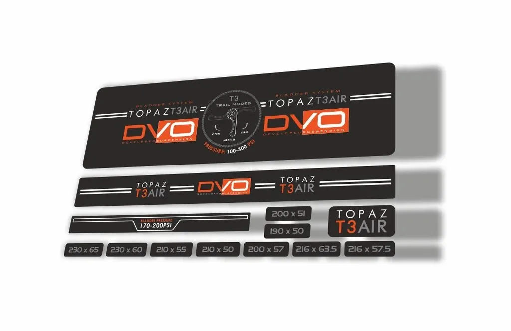 DVO 2016 Topaz T3 Air Rear Shock Suspension Sticker Factory Decal Adhesiv Orange - 1