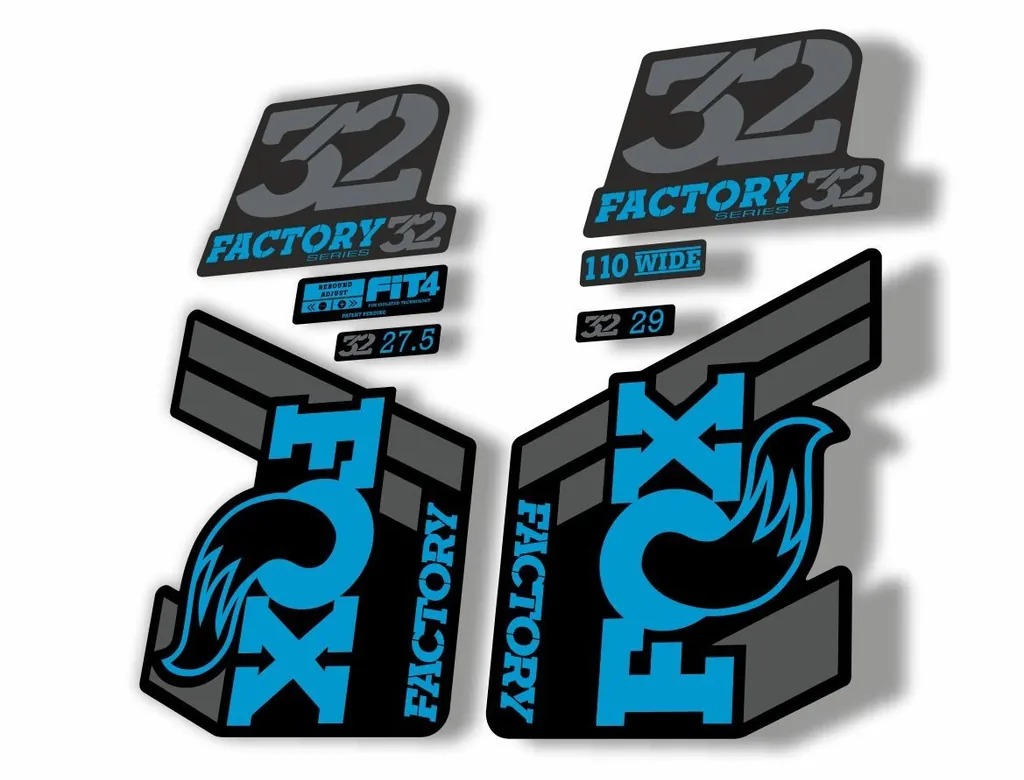 FOX 34 Float 2018-19 Forks Suspension Factory Decals Sticker Adhesive Gray Blue - 1