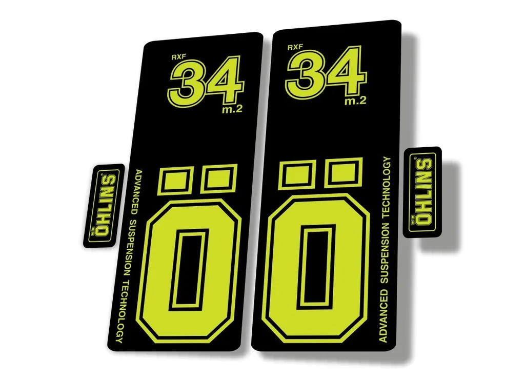 OHLINS RXF 34 M.2 2022 Fork Decal Mountain Bike Cycling Sticker Adhesive L.Green - 1