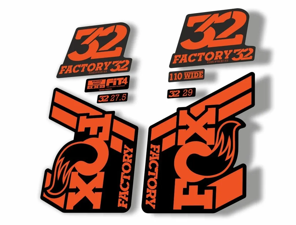 FOX 32 Float 2018-19 Forks Suspension Factory Decals Stickers Adhesive Orange - 1