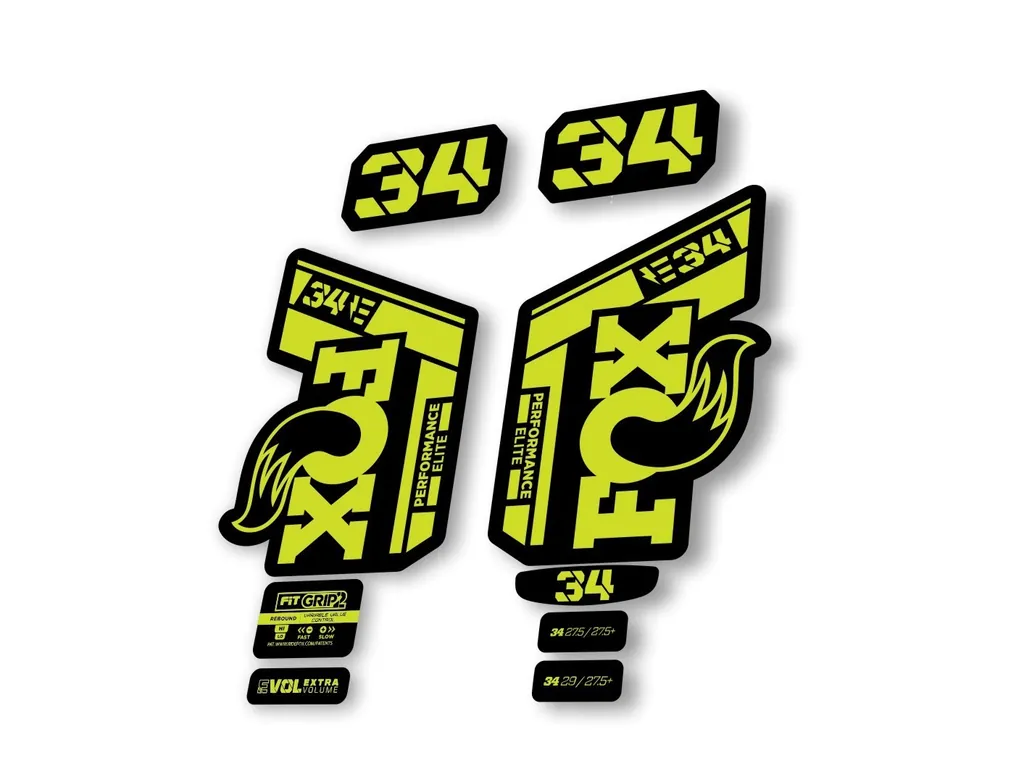Fox 34 2022 Performance Elite E Bike Fork Decals Suspension Sticker Lime Green - 1