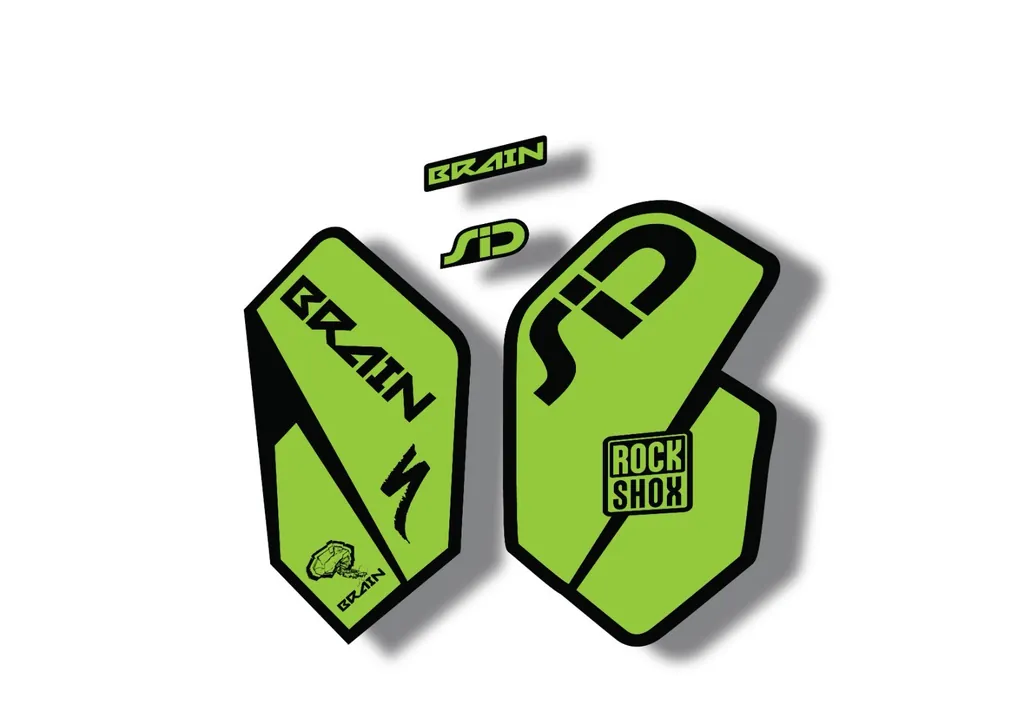 Rock Shox SID Brain 2012 Mountain Bike Cycling Decal Sticker Adhesive Green - 1