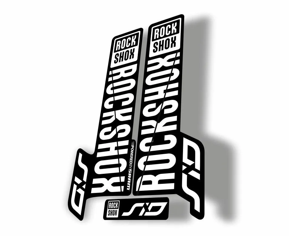 Rock Shox SID 2018 Mountain Bike Cycling Decal Kit Sticker Adhesive White - 1