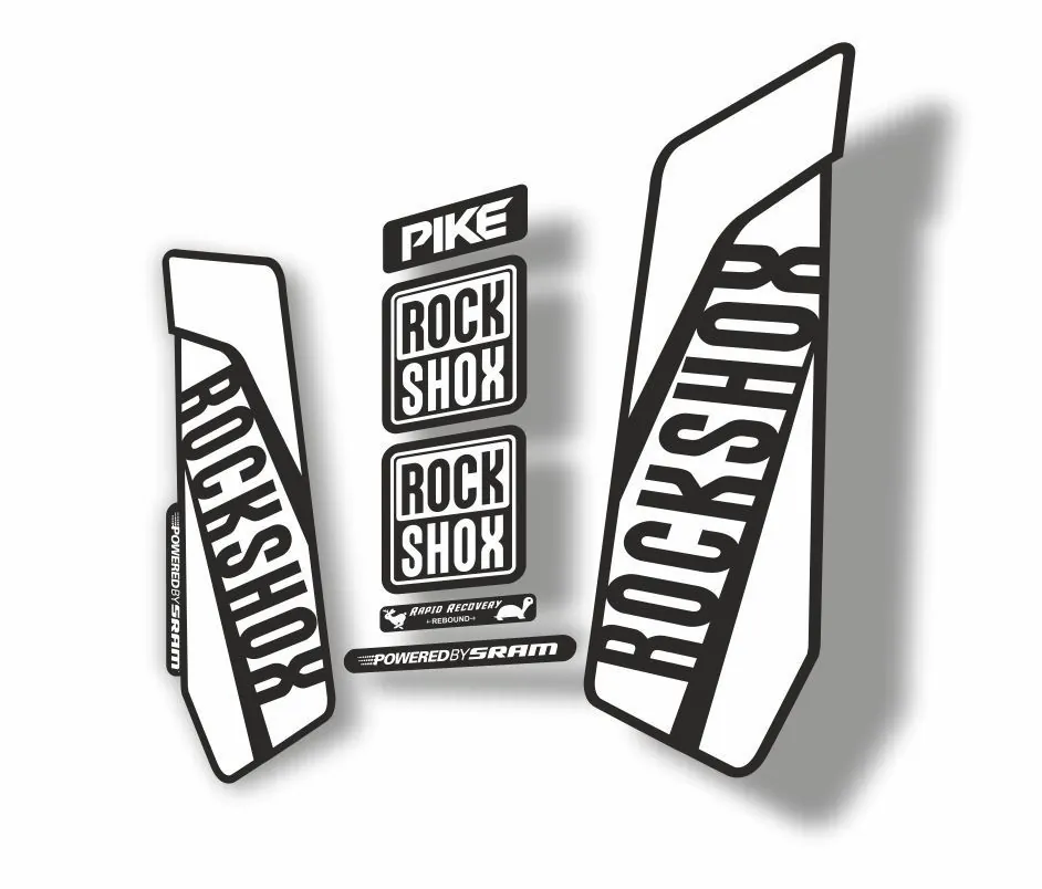 Rock Shox Pike 2016 Mountain Bike Cycling Decal Kit Sticker Adhesive White - 1