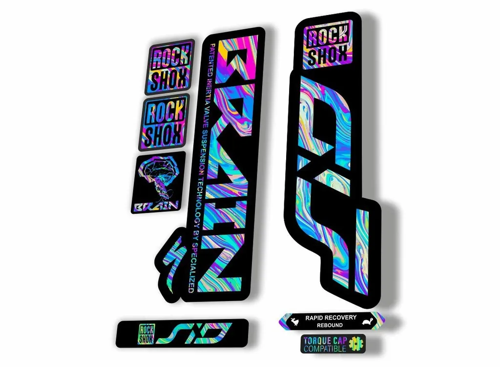Rock Shox SID Brain ULTIMATE 2020 Mountain Bike Cycling Decal Sticker Oil Slick1 - 1
