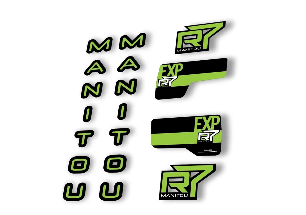 Manitou R7 Expert 2020 Fork Suspension Decal Kit Sticker Set Green - 1