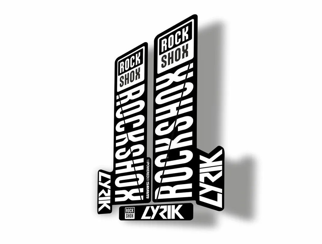 Rock Shox LYRIK 2018 Mountain Bike Cycling Decal Kit Sticker Adhesive White - 1