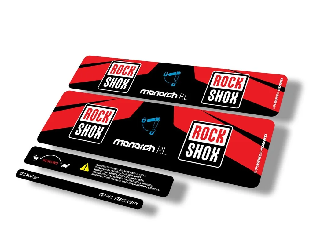 Rock Shox MONARCH RL 2016 Rear Shock Suspension Decal Sticker Adhesive Red - 1