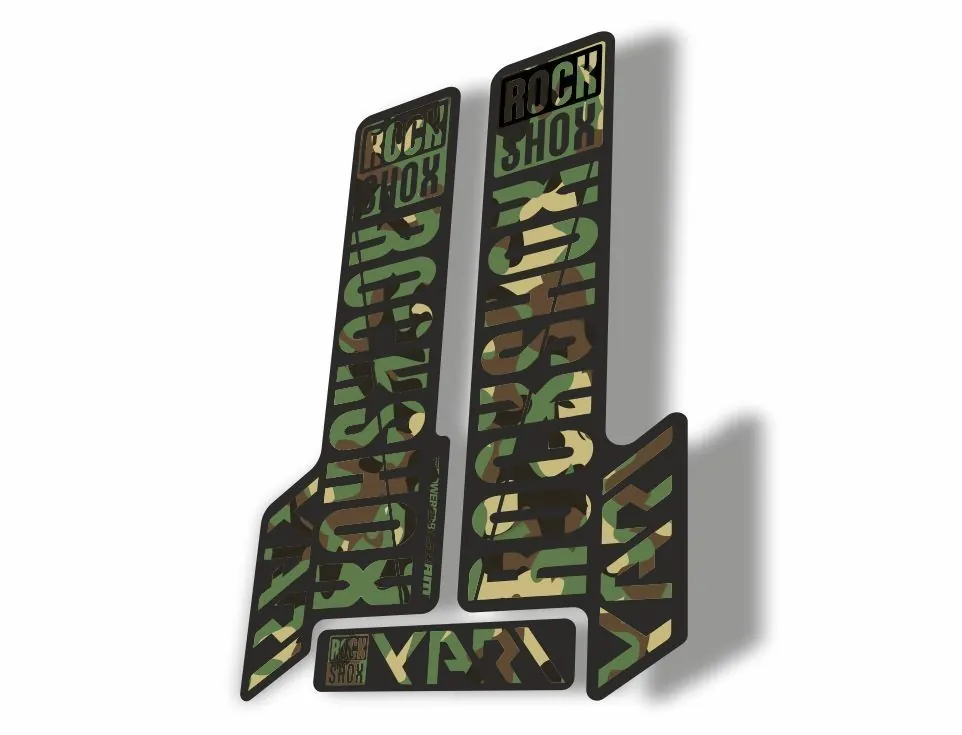Rock Shox YARI 2018 Fork Decal Mountain Bike Cycling Sticker Adhesive Camuflage - 1