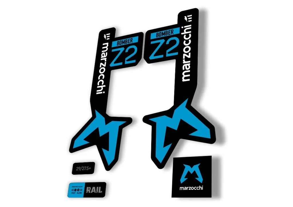 Marzocchi Bomber Z2 Eoptimized 2025 Fork Suspension Sticker Decal Kit Blue - 1