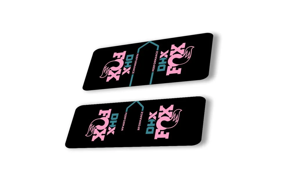 FOX DHX 2022 Performance Rear Shock Suspension Sticker Decal Pink Dolphin - 1