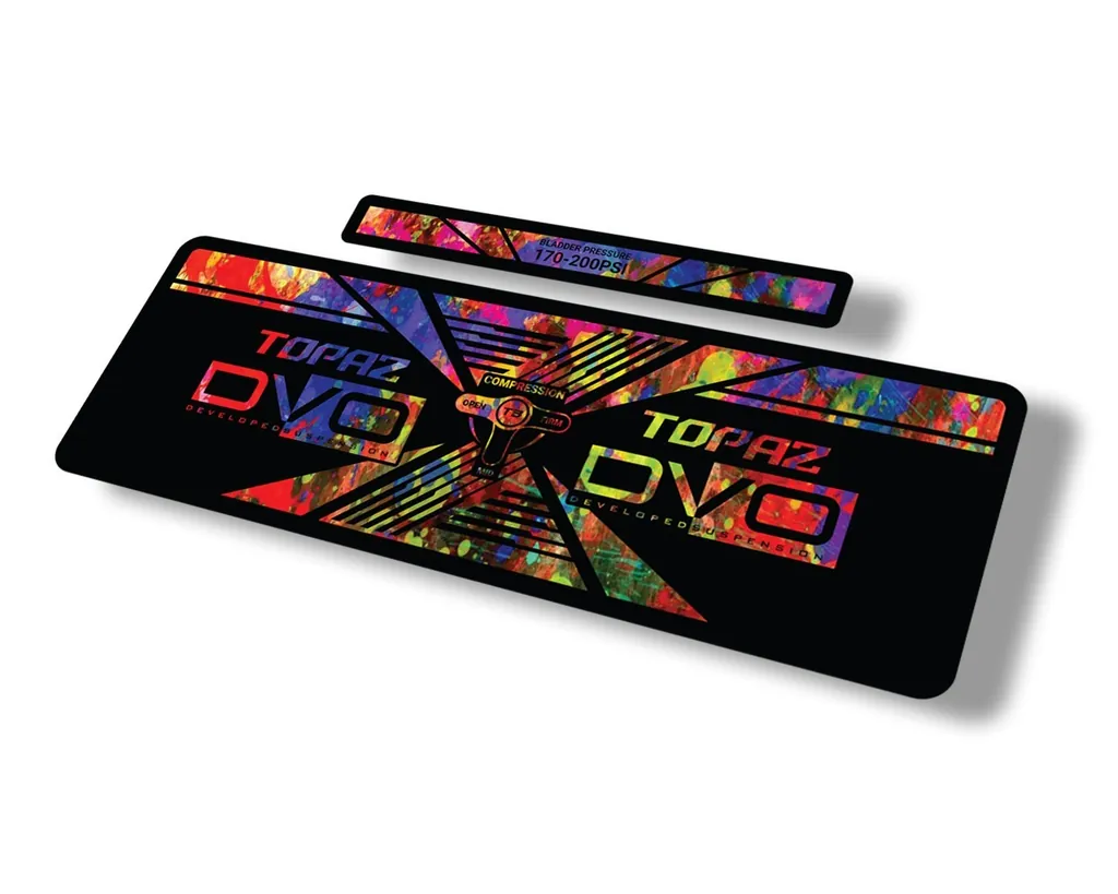 DVO 2020 Topaz AM Rear Shock Suspension Sticker Factory Decal Adhesive Oil Slick - 1