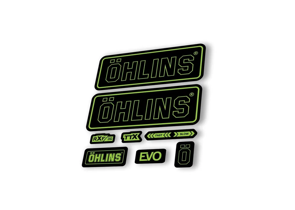 Ohlins RXF36 EVO 2018 Rear Shock Decal Mountain Bike Cycling Sticker Green - 1