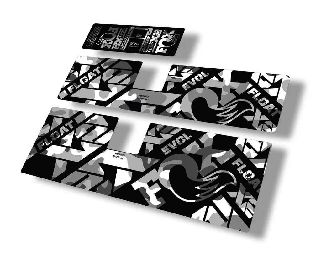 FOX Float X2 2021 Rear Shock Suspension Sticker Decal Full Set White Camo - 1