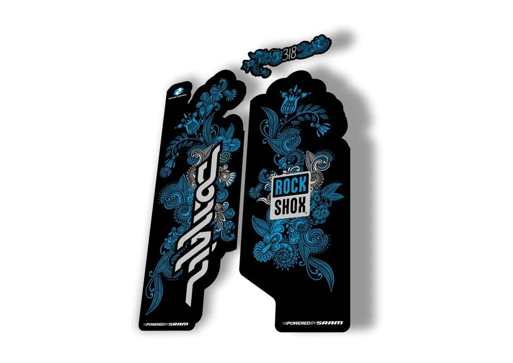 Rock Shox Domain 318 Custom Fork Cycling MTB Decal Kit Sticker Adhesive Blue - 1