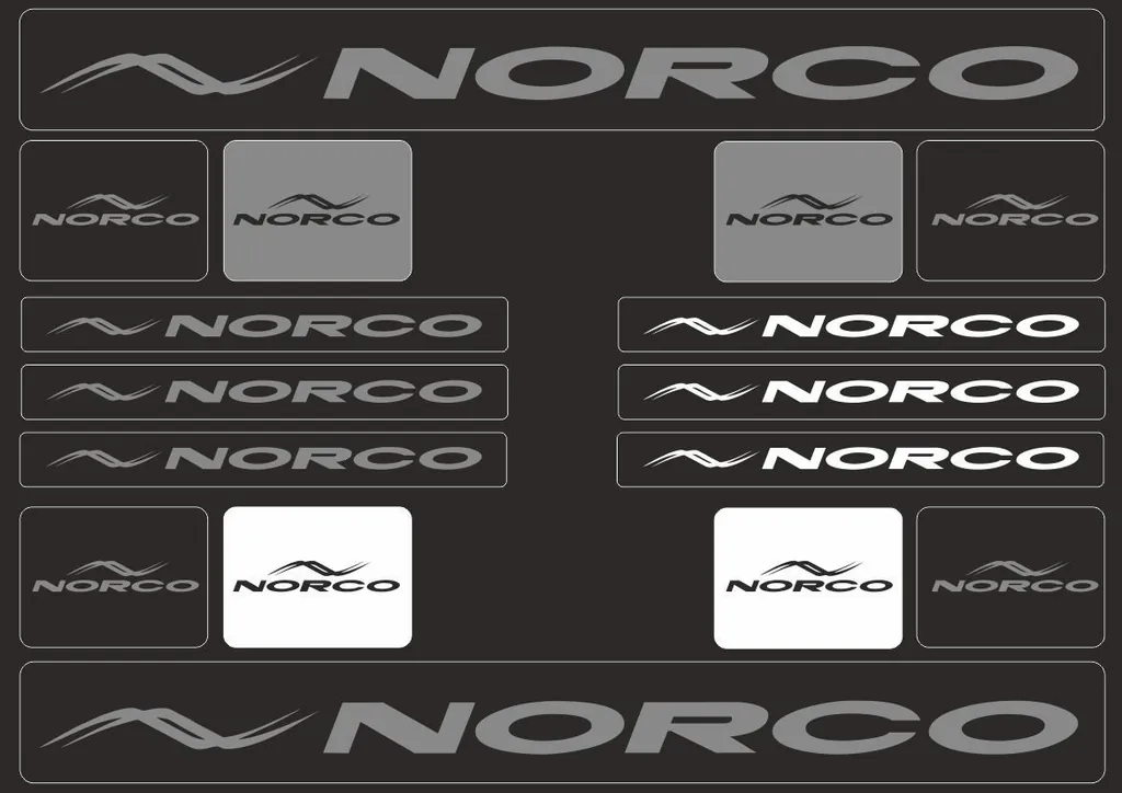 Bicycle Vinyl Stickers – Compatible with NORCO Mountain Bikes – Gray - 1