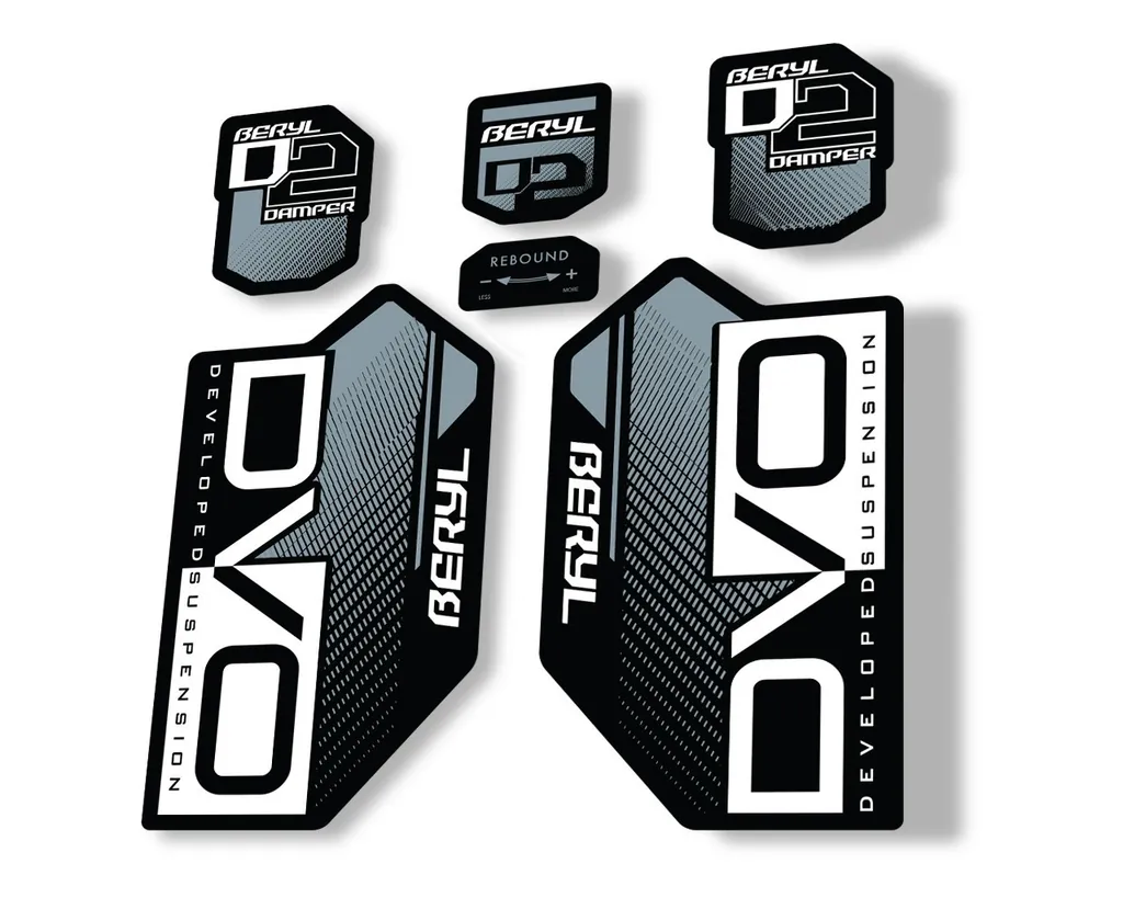 DVO Beryl D2 2019 Fork Suspension Sticker Factory Decal Adhesive White - 1