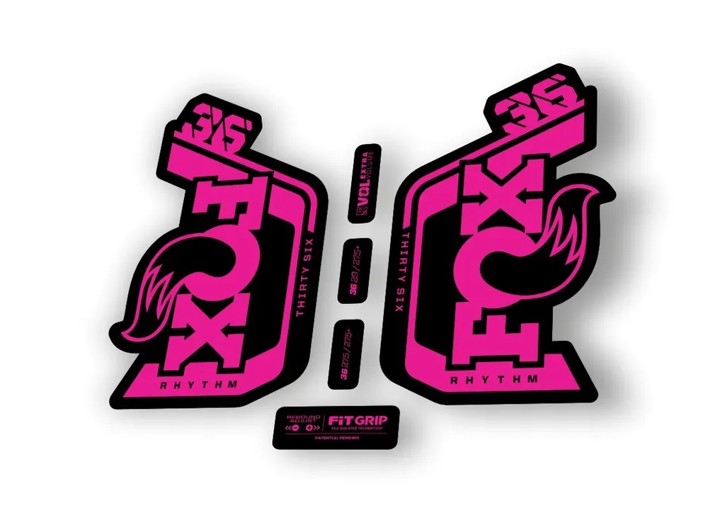 Fox 36 Rhythm 2024 Fork Suspension Factory Decal Sticker Adhesive Pink - 1