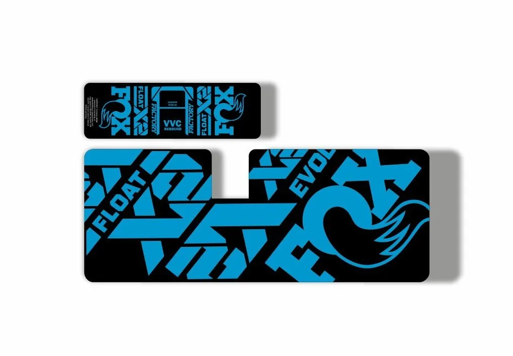 FOX Float X2 2021 MTB Rear Shock Suspension Sticker Adhesive Decal Kit Blue - 1