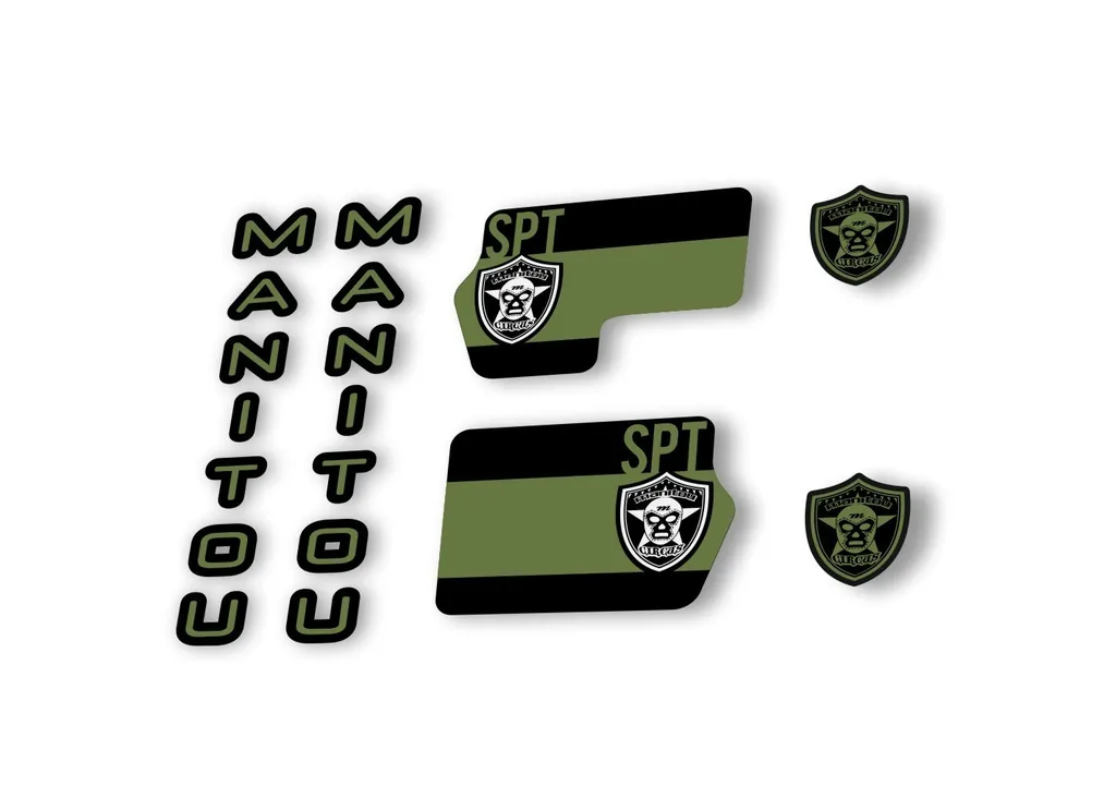 Manitou Circus Sport 2020 Fork Suspension Decal Kit Sticker Set Olive - 1