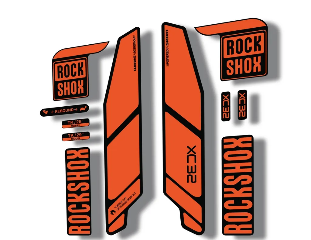 Rock Shox XC32 2014 Fork Decal Mountain Bike Cycling Sticker Adhesive Orange - 1