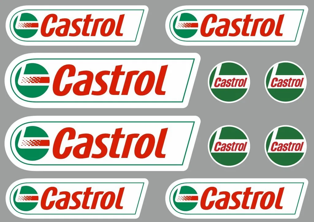 CASTROL Decal Set Quality Sticker Vinyl Graphic Logo Adhesive Kit 10 Pcs - 1