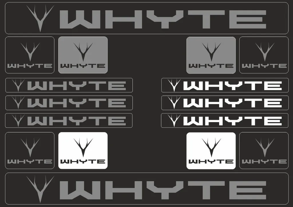 Vinyl Bike Stickers – Compatible with WHYTE Bikes – Gray - 1