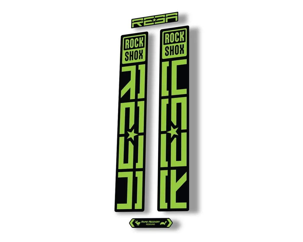 Rock Shox REBA 2021 Fork Decal Mountain Bike Sticker Adhesive Set Green - 1