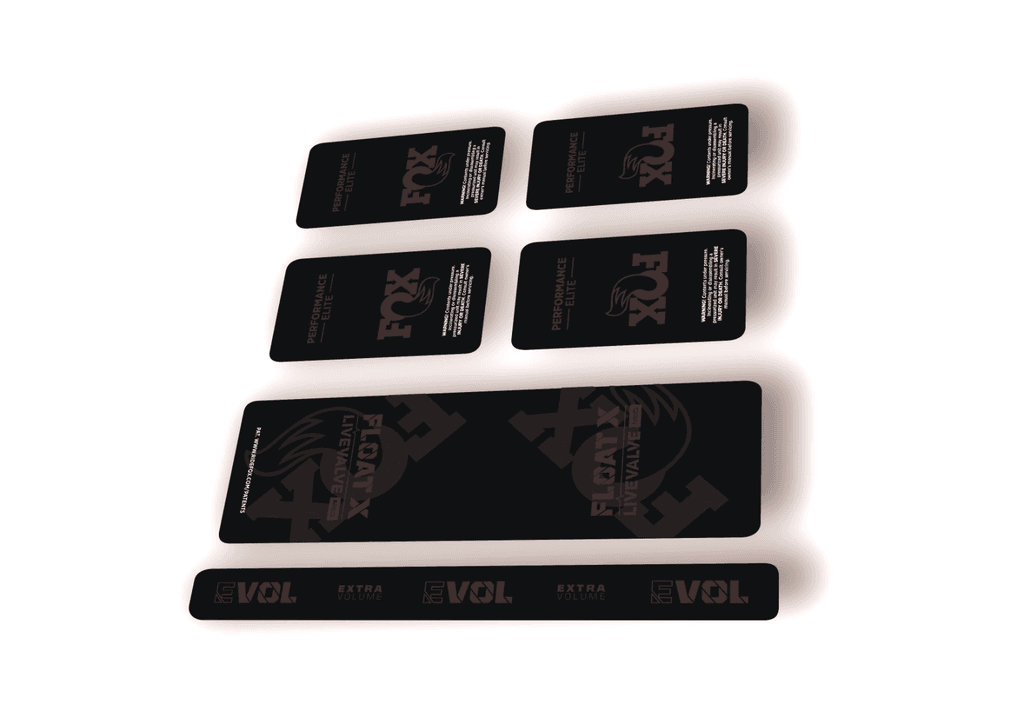 FOX Float X 2025 Elite Live Valve NEO Rear Shock Decal Sticker Kit Adhesive Gray - 1
