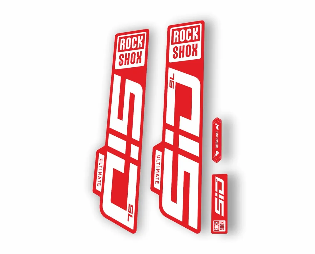 Rock Shox SID SL Ultimate 2021 Mountain Bike Cycling Decal Sticker Red White - 1