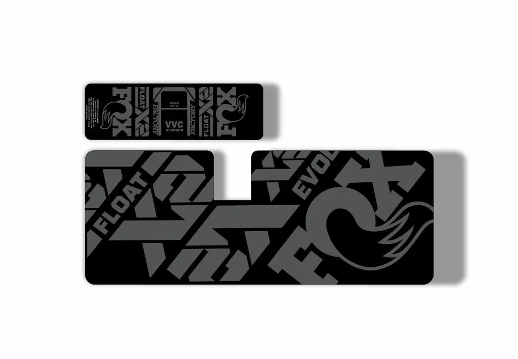FOX Float X2 2021 MTB Rear Shock Suspension Sticker Adhesive Decal Kit Gray - 1
