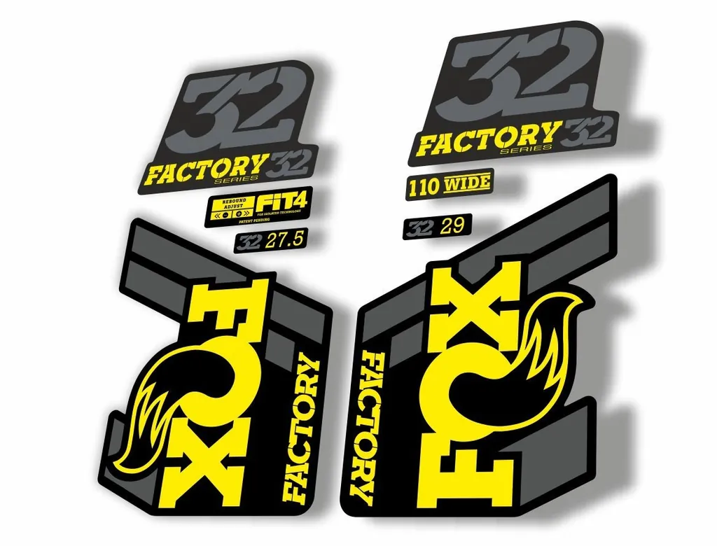 FOX 32 Float 2018-19 Forks Suspension Factory Decal Sticker Adhesive Yellow Gray - 1
