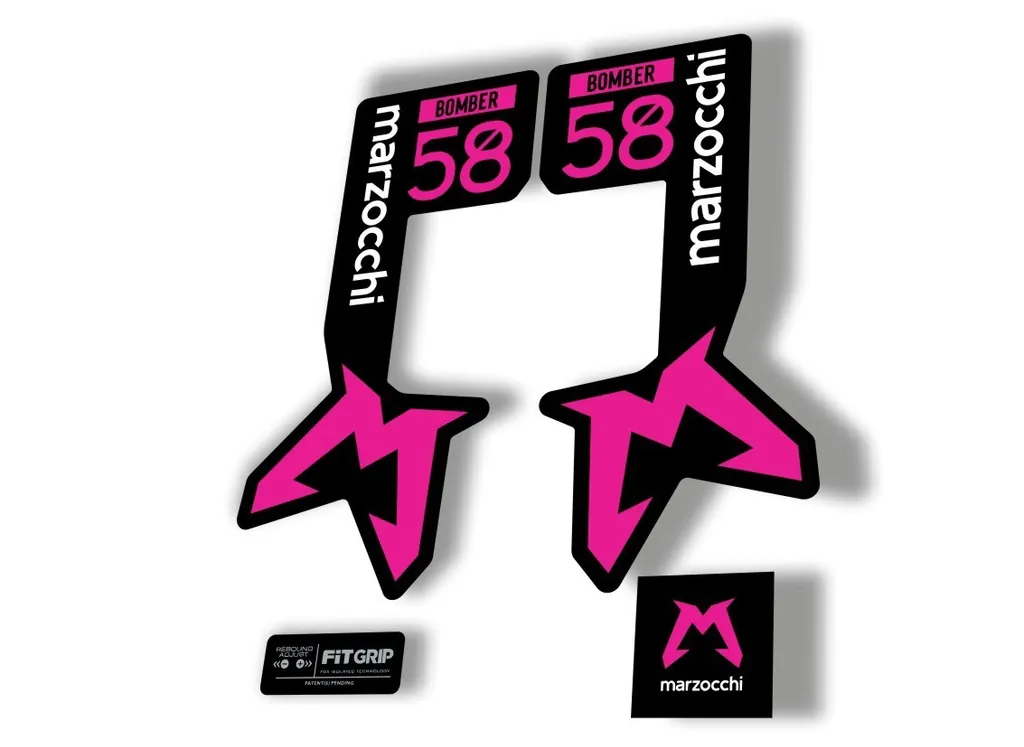Marzocchi Bomber 58 2025 Suspension Sticker Decal Kit Adhesive Pink - 1
