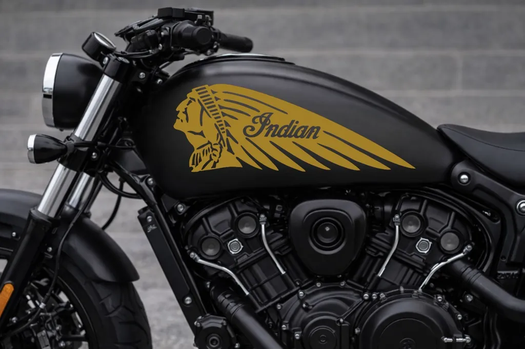 Indian Motorcycle War Bonnet Tank Decal Sticker Set Gold Premium Vinyl UV - 1
