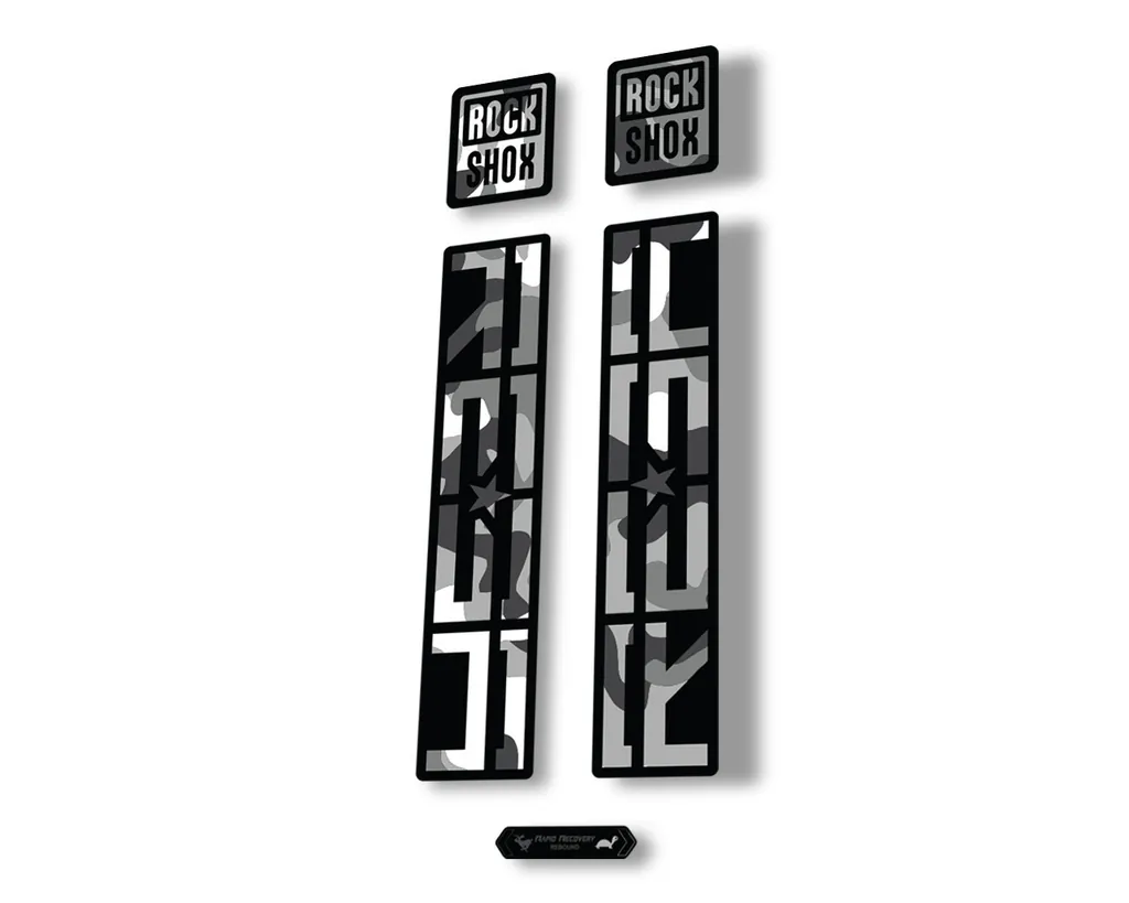 Rock Shox REBA 2020 Fork Decal Mountain Bike Cycling Sticker Adhesive White Camo - 1