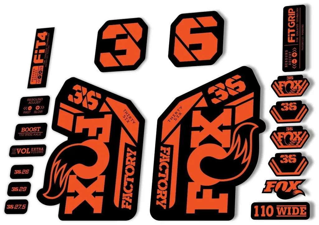 FOX 36 Factory 2021 Federgabel Aufkleber Set MTB Orange - 1
