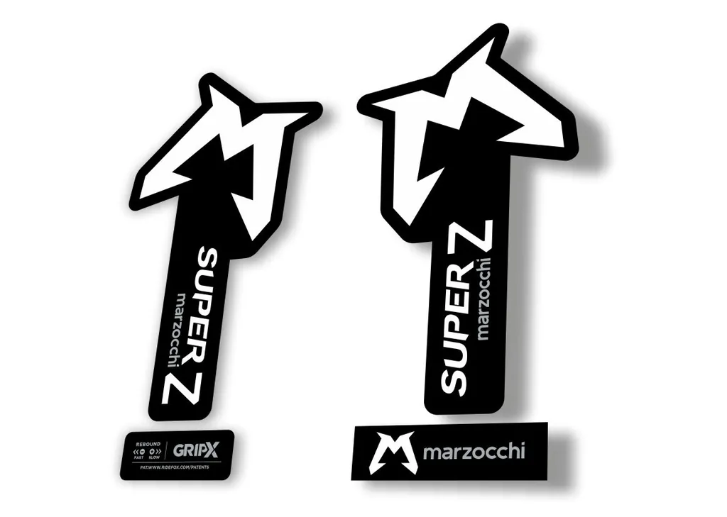 Marzocchi SUPER Z 2025 Fork Suspension Sticker Decal Kit Adhesive White - 1