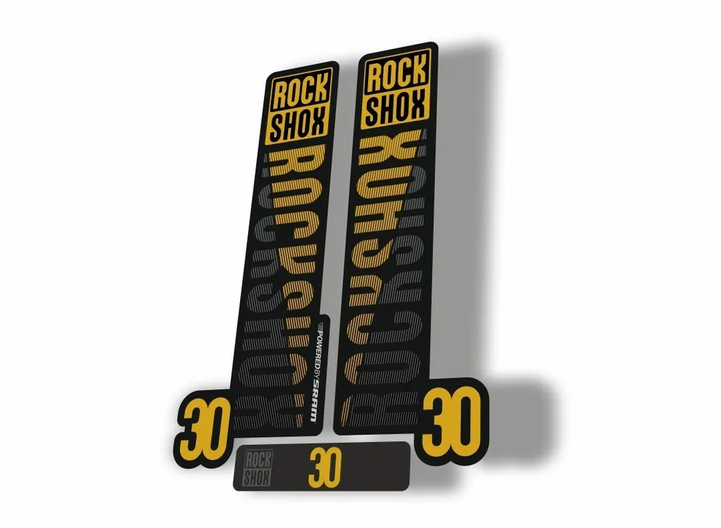 Rock Shox 30 2018 Fork Decal Mountain Bike Cycling Sticker Adhesive Yellow Black - 1