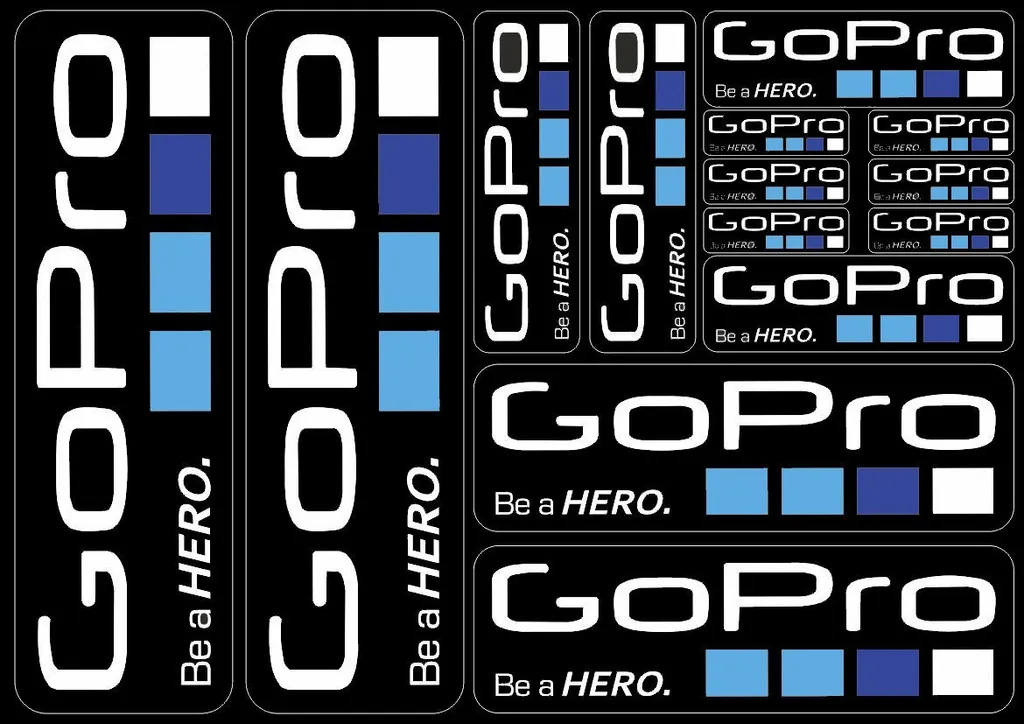 GoPro Hero Camera Decals Stickers Graphic Set Vinyl Logo Adhesive Aufkleber - 1