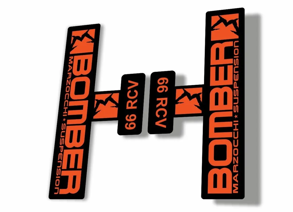 Marzocchi Bomber 66 RCV 2009 Fork Suspension Sticker Decal Kit Adhesive Orange - 1