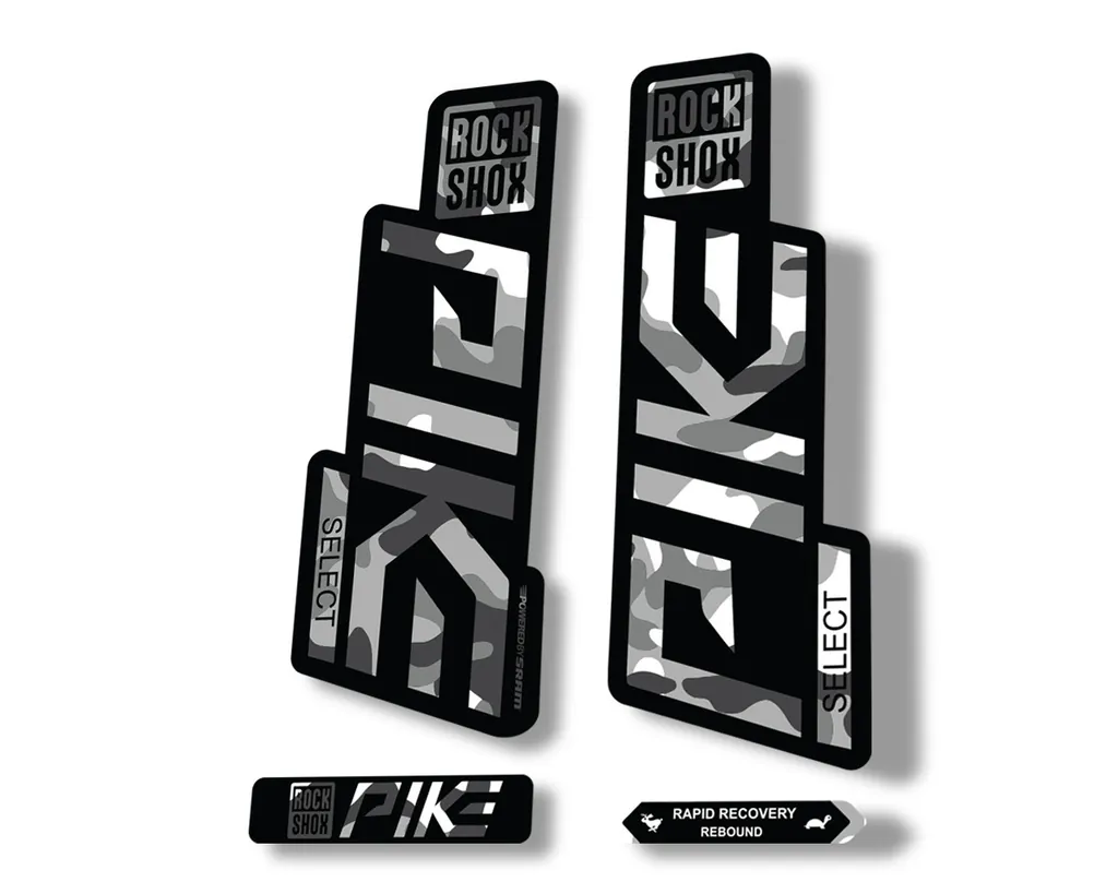 Rock Shox PIKE SELECT 2020 Fork Decal Mountain Bike Cycling Sticker White Camo - 1