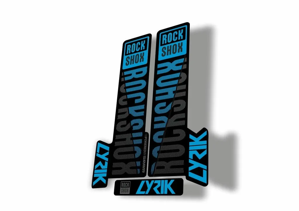 Rock Shox LYRIK 2018 Mountain Bike Cycling Decal Kit Sticker Blue Gray - 1